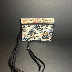 Motorcycle Print 'What Happens in the Garage Stays in the Garage' Crossbody Bag